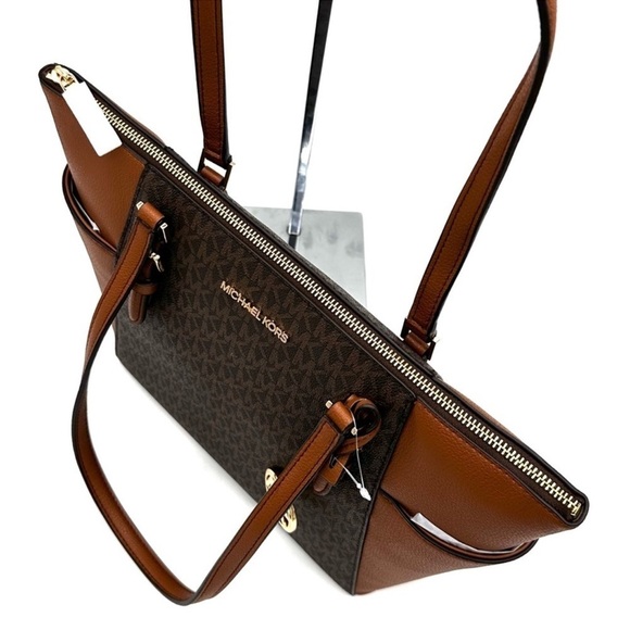 Michael Kors Large Charlotte Tote Bag & Large Double Zip Wallet Brown (NWT) - Picture 7 of 14